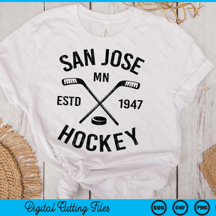 San Jose Minnesota Ice Hockey Sticks Vintage Gift SVG PNG Digital Cutting Files
