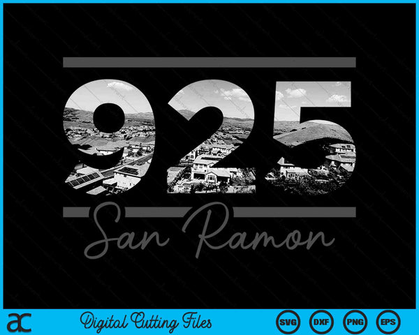 San Ramon 925 Area Code Skyline California Vintage SVG PNG Digital Cutting Files