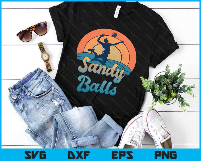 Sandy Balls For A Beach Volleyball Player SVG PNG Digital Printable Files