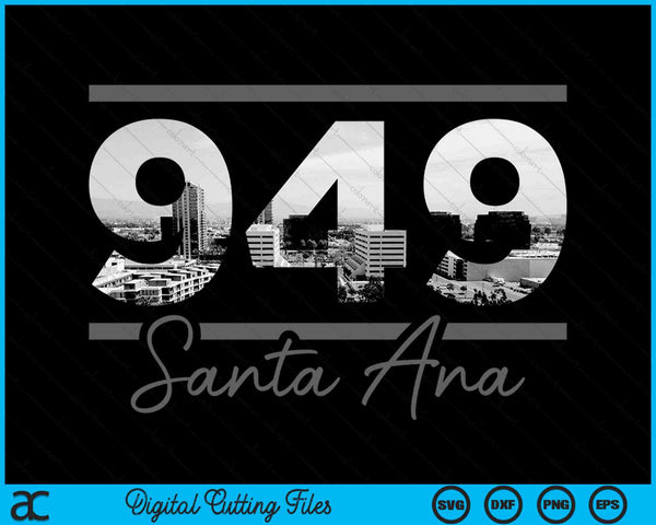 Santa Ana 949 Area Code Skyline California Vintage SVG PNG Digital Cutting Files