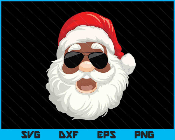 Santa Claus Black Xmas Santa Afro African American Proud SVG PNG Digital Cutting Files