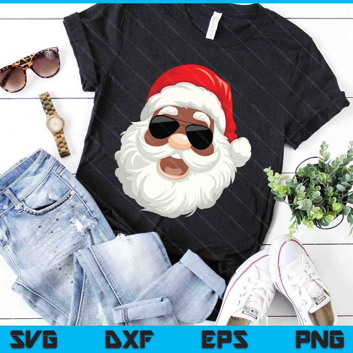 Santa Claus Black Xmas Santa Afro African American Proud SVG PNG Digital Cutting Files