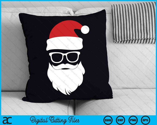 Kerstman hoed zonnebril baard Santa SVG PNG digitale snijbestanden