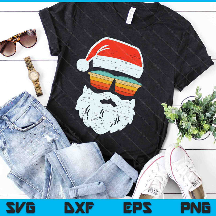 Santa Face Retro Sunglasses Christmas Xmas Men Women Kids SVG PNG Digital Cutting Files