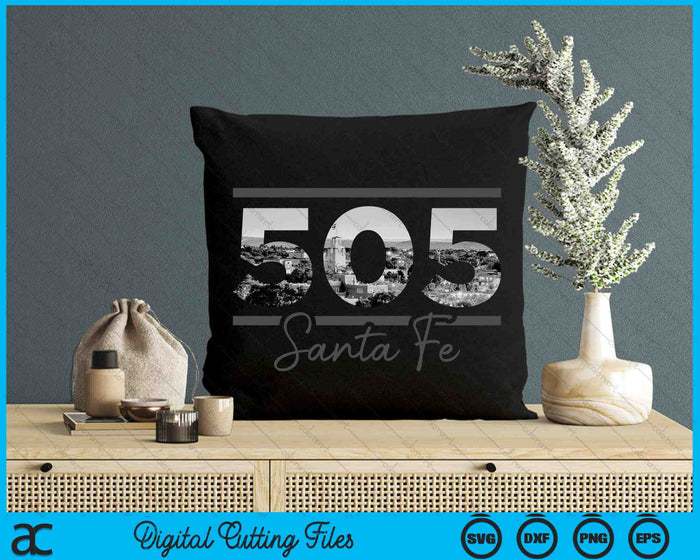 Santa Fe 505 Netnummer Skyline New Mexico Vintage SVG PNG digitale snijbestanden