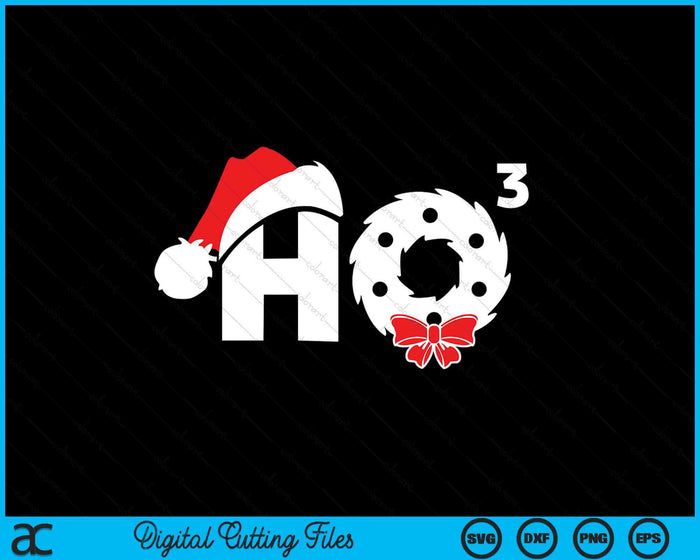 Santa HO HO3 Cubed Gift Women Men Funny Christmas SVG PNG Digital Printable Files