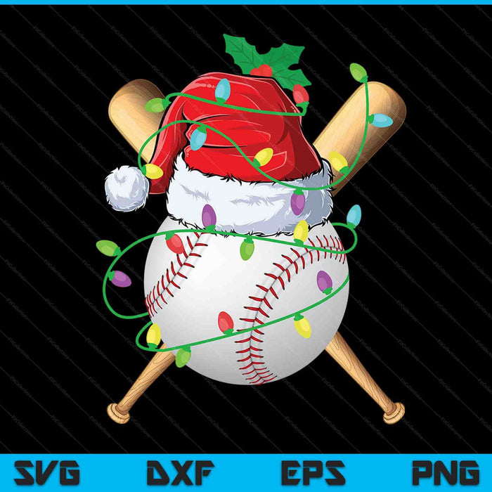 Santa sports for Christmas baseball player SVG cut file