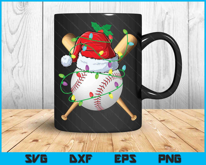 Santa Sports Design For Men Boys Christmas Baseball Player SVG PNG Digital Cutting Files