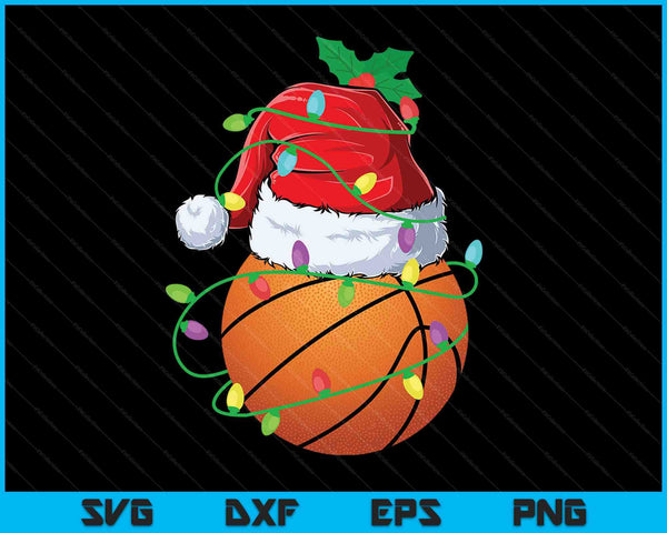 Santa Sports Design voor mannen jongens Kerstmis basketbalspeler SVG PNG digitale snijbestanden