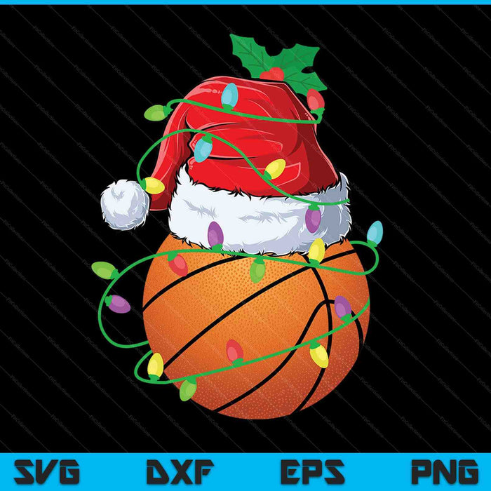 Santa sports for Christmas basketball player SVG cut file