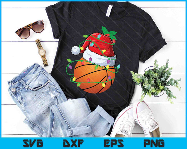 Santa Sports Design For Men Boys Christmas Basketball Player SVG PNG Digital Cutting Files