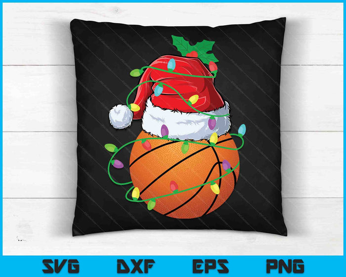 Santa Sports Design voor mannen jongens Kerstmis basketbalspeler SVG PNG digitale snijbestanden