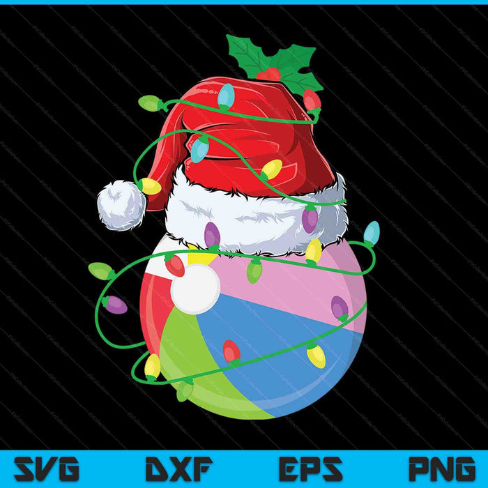 Santa sports for Christmas beach ball player SVG PNG cut file for Cricut