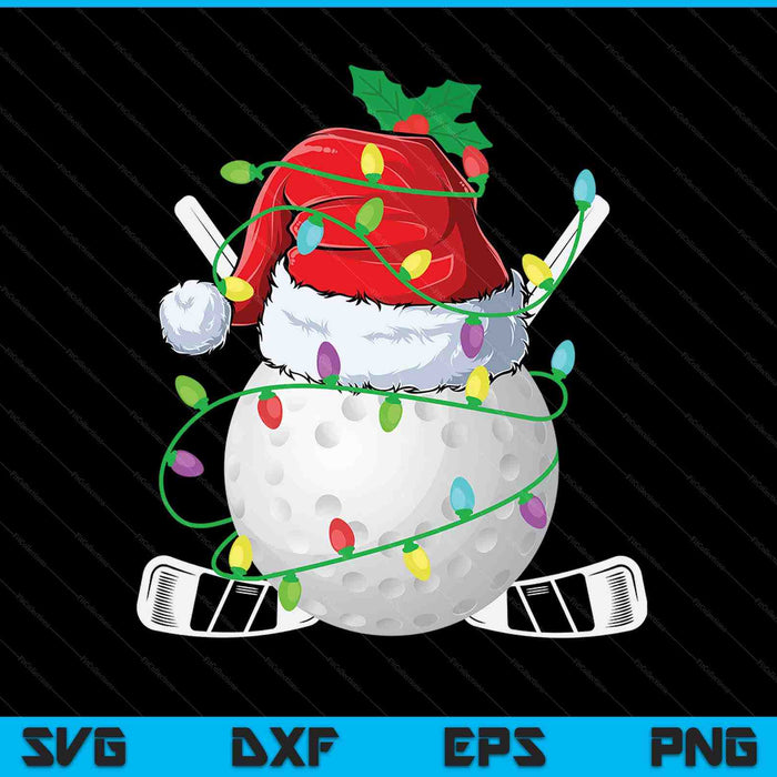Santa sports for Christmas hockey player SVG PNG cut file for Cricut