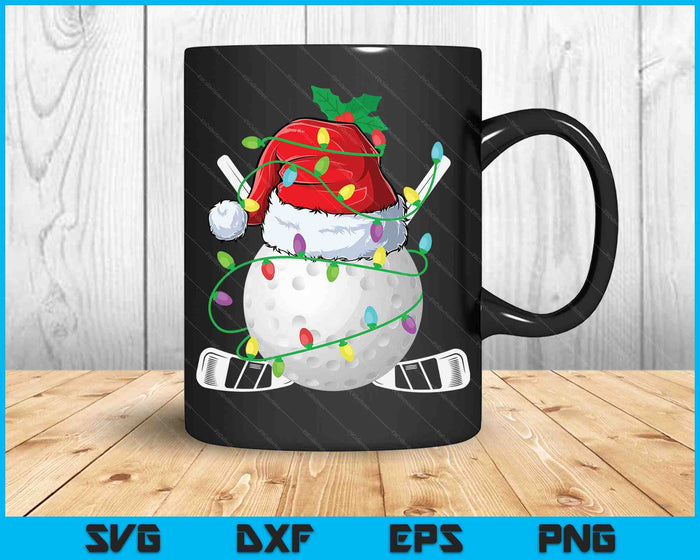 Santa Sports Design For Men Boys Christmas Hockey Player SVG PNG Digital Cutting Files