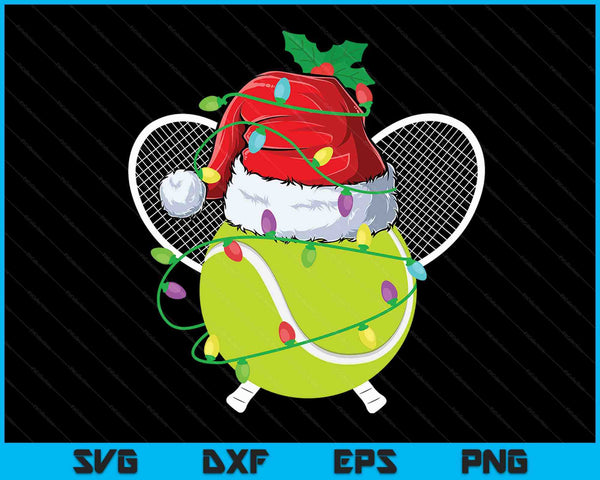 Santa Sports Design For Men Boys Christmas Tennis Ball Player SVG PNG Digital Cutting Files