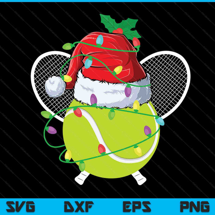 Santa sports for Christmas tennis ball player SVG cut file