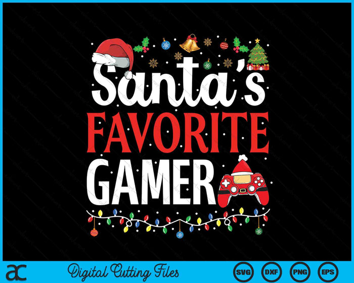 Santa's Favorite Gamer Christmas Funny Gaming Xmas Gamer SVG PNG Digital Printable Files