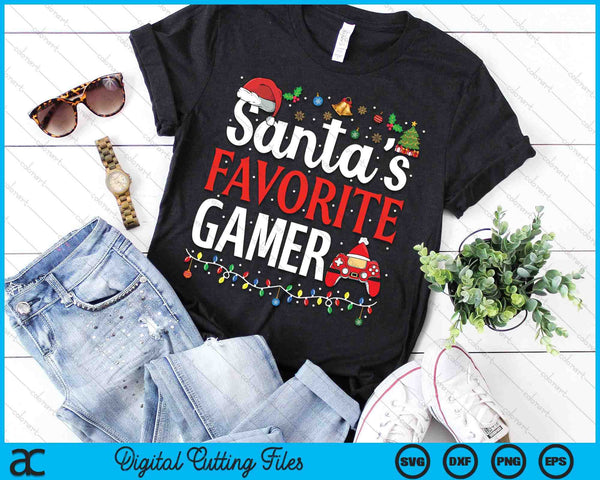 Santa's Favorite Gamer Christmas Funny Gaming Xmas Gamer SVG PNG Digital Printable Files