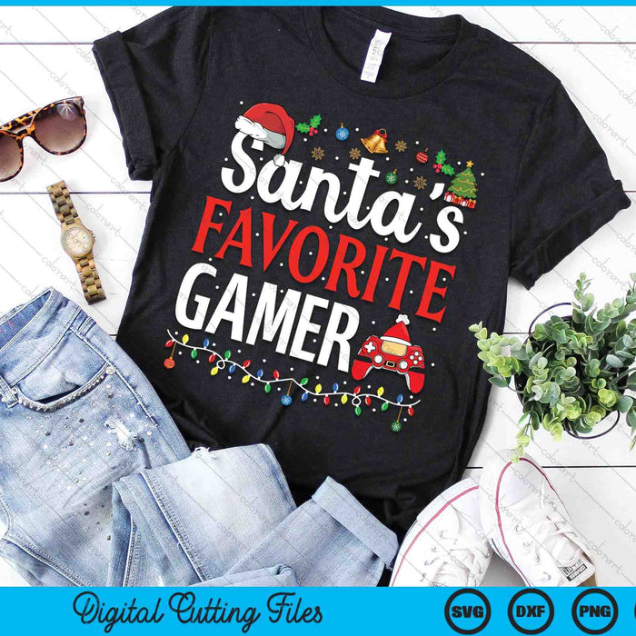 Santa's Favorite Gamer Christmas Funny Gaming Xmas Gamer SVG PNG Digital Printable Files