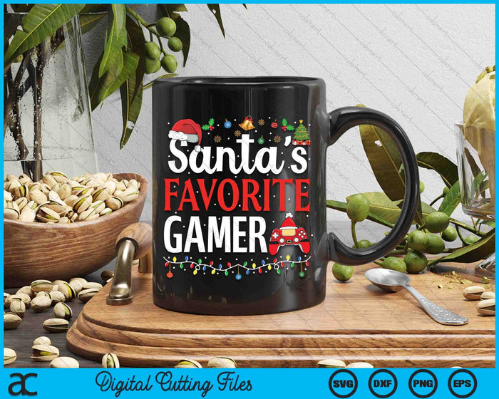 Santa's Favorite Gamer Christmas Funny Gaming Xmas Gamer SVG PNG Digital Printable Files