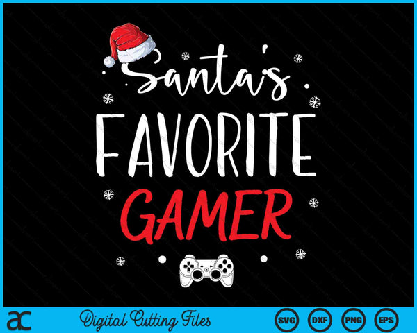 Santa's favoriete gamer xmas pyjama gaming kerst SVG PNG digitale snijbestanden
