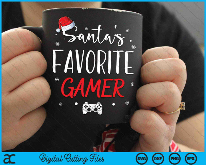 Santa's favoriete gamer xmas pyjama gaming kerst SVG PNG digitale snijbestanden