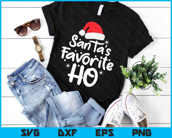 Santa's Favorite Ho Funny Christmas Women Xmas Santa Hat SVG PNG Digital Printable Files