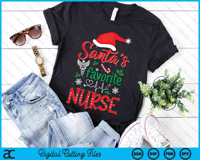 Santa's Favorite Nurse Christmas SVG PNG Digital Cutting Files