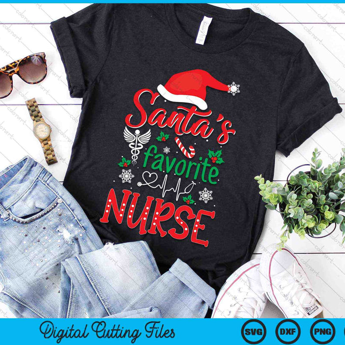 Santa's favoriete verpleegster Kerstmis SVG PNG digitale snijbestanden