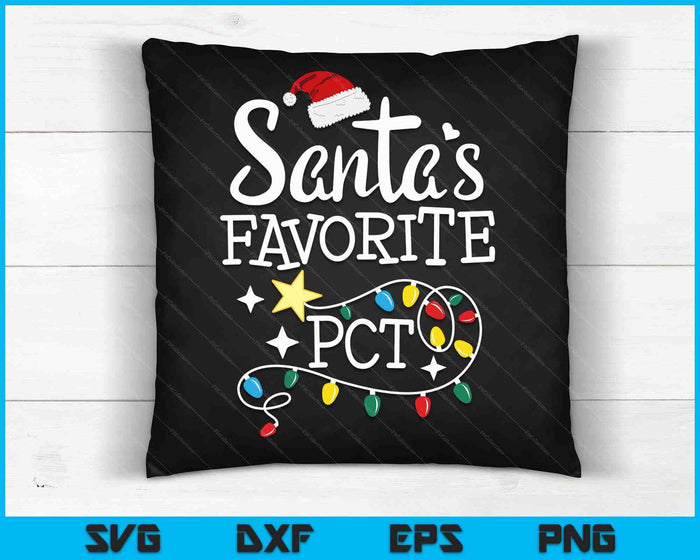 Santa's favoriete PCT-patiëntenzorgtechnicus Kerstmis SVG PNG digitale snijbestanden