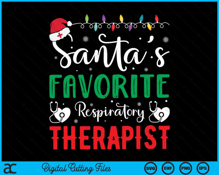 Santa's favoriete ademhalingstherapeut Santa Hat Kerst SVG PNG digitale snijbestanden
