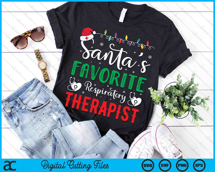 Santa's favoriete ademhalingstherapeut Santa Hat Kerst SVG PNG digitale snijbestanden