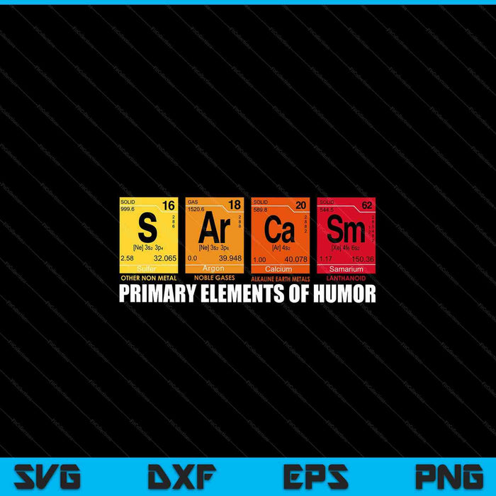 Sarcasm elements of humor periodic table SVG cut file