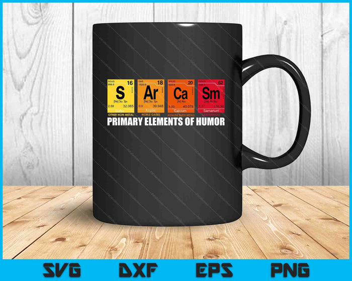 Sarcasm Elements of Humor Periodic Table Graphic SVG PNG Digital Cutting Files
