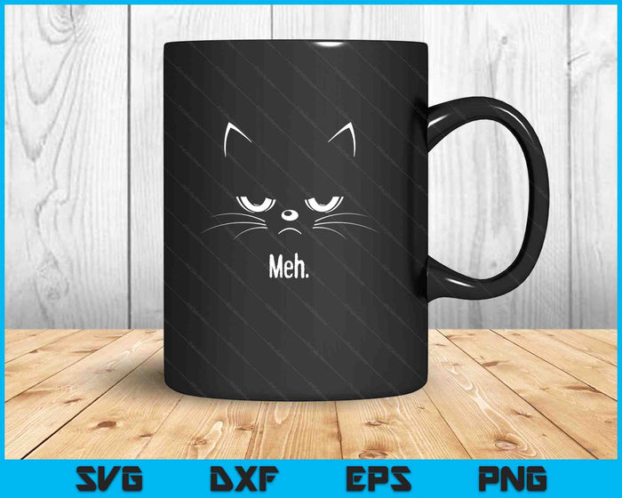Sarcastic Funny Angry Cat MEH Halloween Costume SVG PNG Digital Printable Files