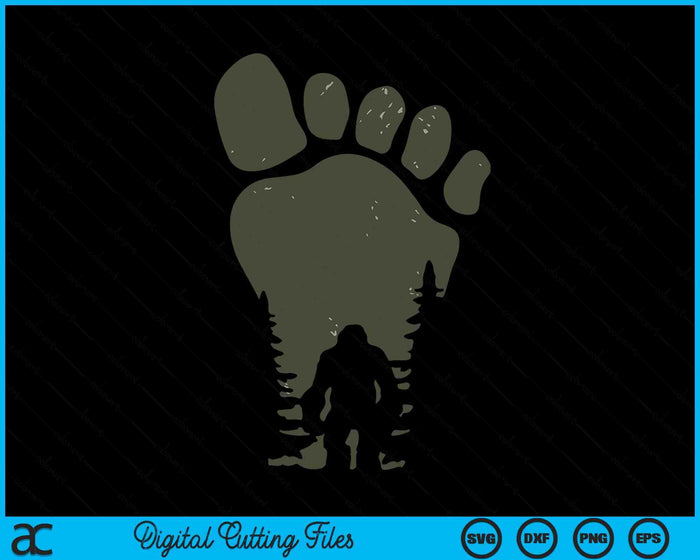 Sasquatch Or Bigfoot In The Forest Footprint SVG PNG Digital Printable Files