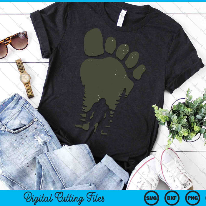 Sasquatch Or Bigfoot In The Forest Footprint SVG PNG Digital Printable Files