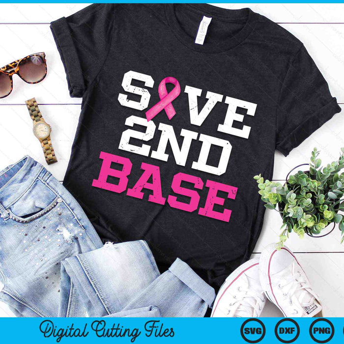 Save 2nd Base Breast Cancer Awareness Month SVG PNG Digital Cutting File