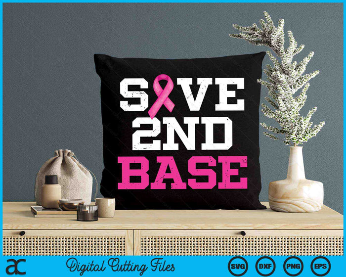 Save 2nd Base Breast Cancer Awareness Month SVG PNG Digital Cutting File