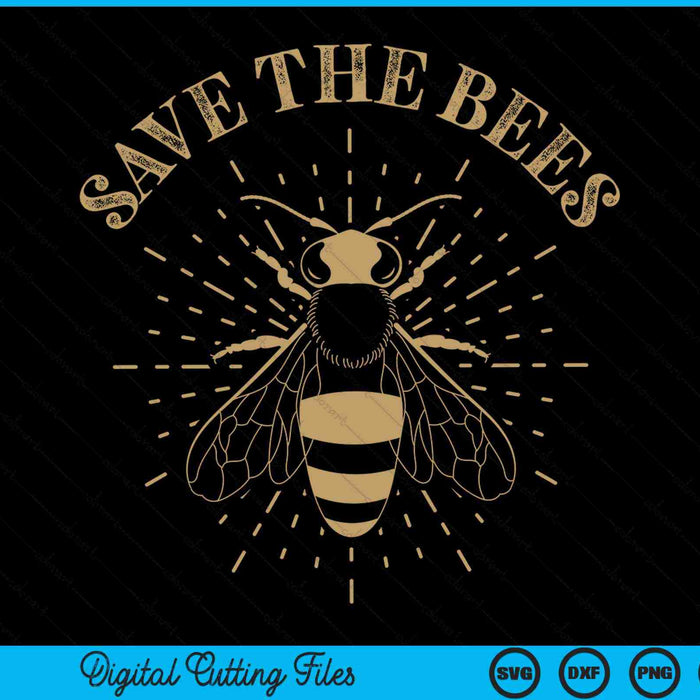 Save The Bees Retro Bijenstal Bee Imker Aarde Dag SVG PNG Digitale Snijbestanden