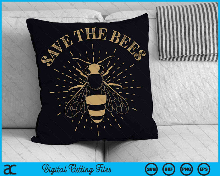 Guardar las abejas retro apiario abeja apicultor Día de la Tierra SVG PNG archivos de corte digital