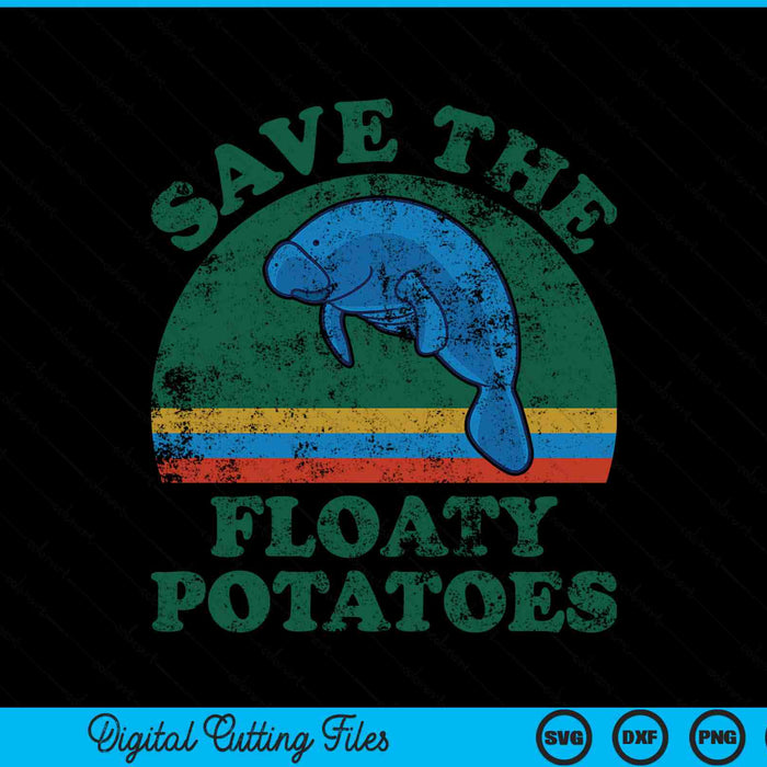 Opslaan van de Floaty Potatoes grappige mollige Manatee zeemeermin SVG PNG digitale snijbestanden