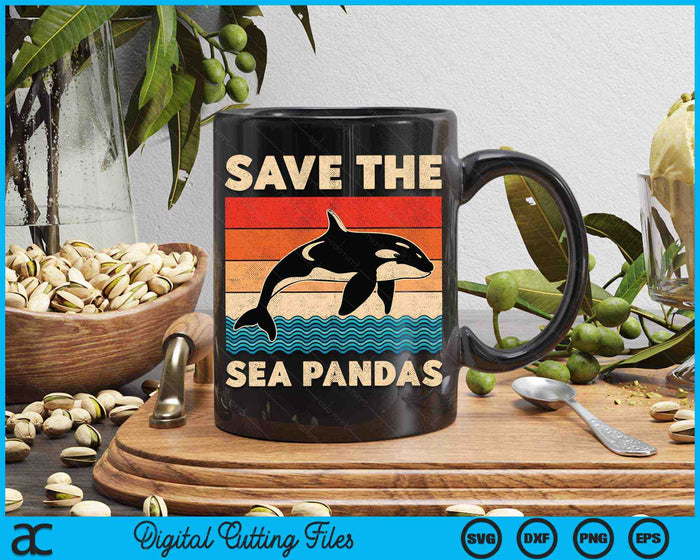 Save The Sea Panda's Rescue Orka Orka's Mariene biologie SVG PNG digitale afdrukbare bestanden