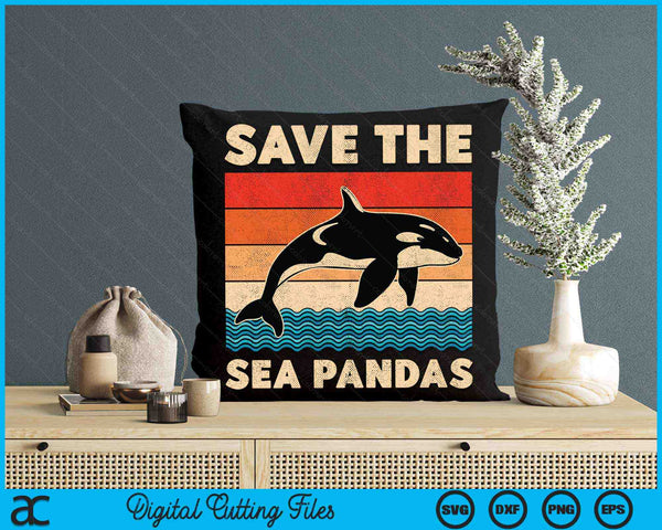 Save The Sea Panda's Rescue Orka Orka's Mariene biologie SVG PNG digitale afdrukbare bestanden