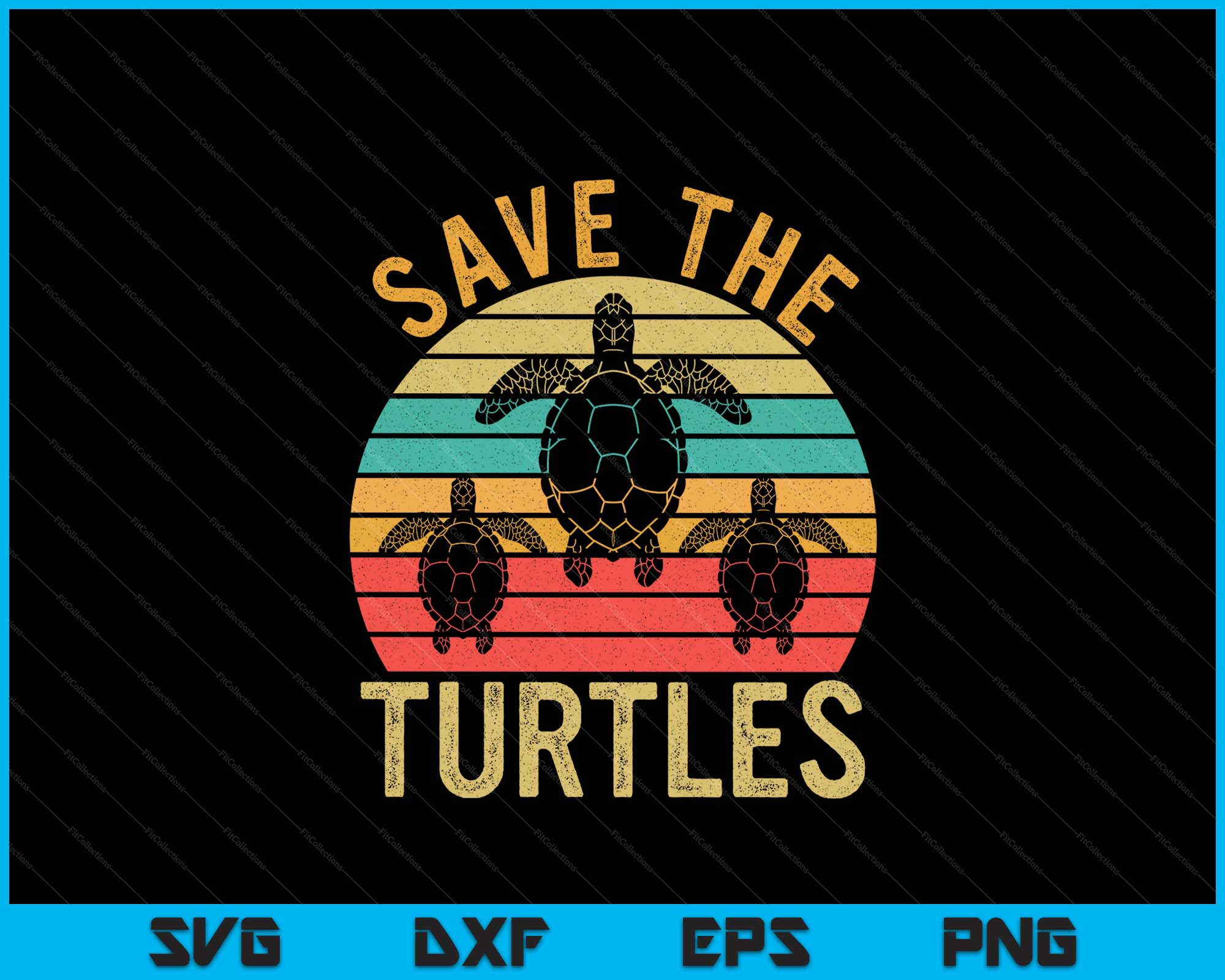 Save Turtles Icon Save The Turtles Animal Rights Retro Style Sea Turtle SVG PNG Files ...