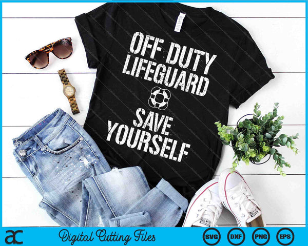 Sálvate salvavidas guardia de piscina fuera de servicio SVG PNG cortando archivos imprimibles - on a t-shirt