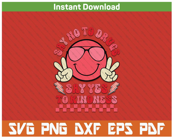Retro Red Ribbon Week Anti Drug Awareness SVG PNG Cutting Files