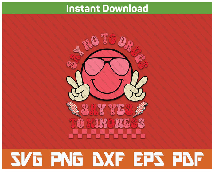 Retro Red Ribbon Week Anti Drug Awareness SVG PNG Cutting Files