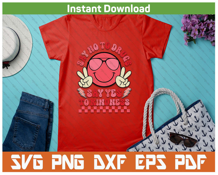 Retro Red Ribbon Week Anti Drug Awareness SVG PNG Cutting Files